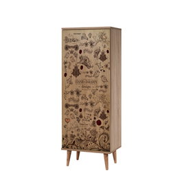 Hanah Home Filinta-731 Zapatero Roble Sonoma 50x135x38 cm Tablero de Partículas Recubierto de Melamina con Tiradores Metálicos y Cuerda
